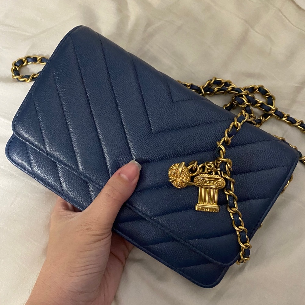 Navy Blue Crossbody with Charms